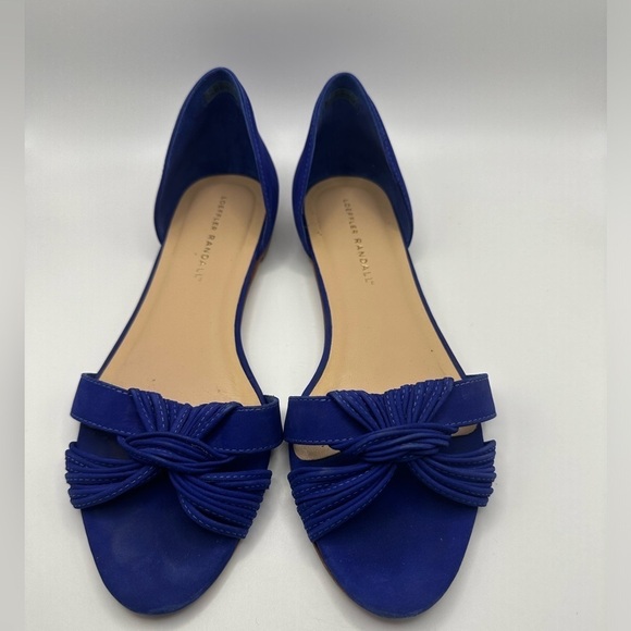 Loeffler Randall Women’s Luella Mignon Knotted Flats Sz 8.5 Electric Purple Blue - Picture 1 of 6
